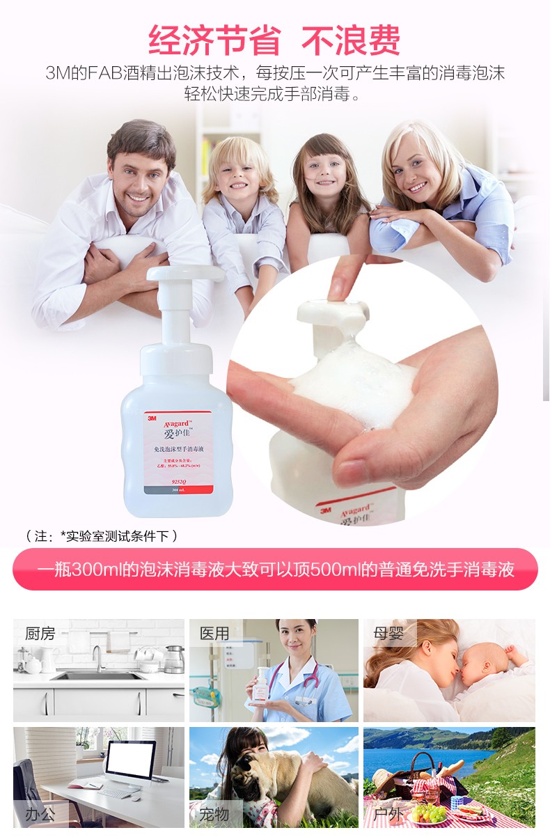 3M爱护佳9252Q免洗手泡沫型消毒液图片6