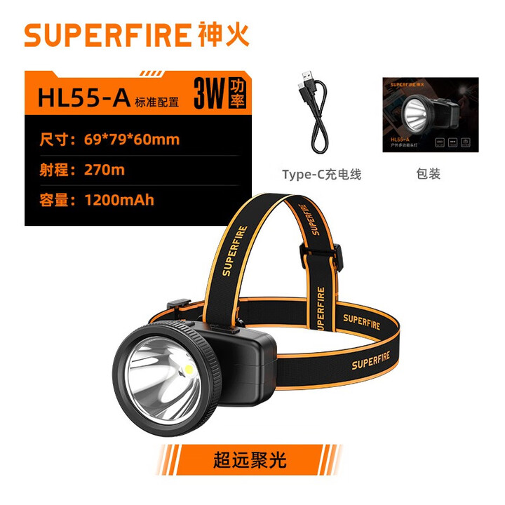 神火HL55-A升级款长续航户外多用头灯图片1
