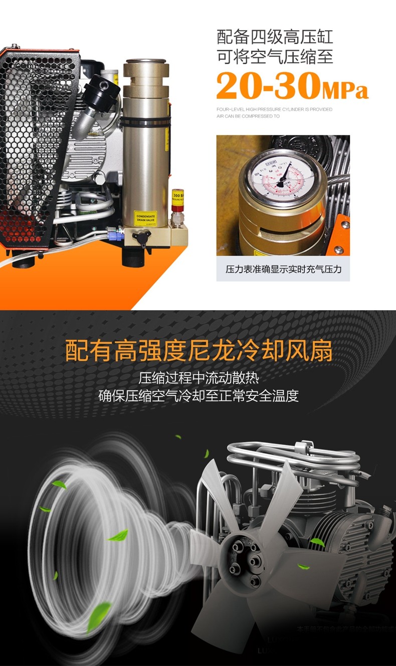 海固HG-CQ100C高压呼吸空气压缩机 正压式空气呼吸器充气泵图片5