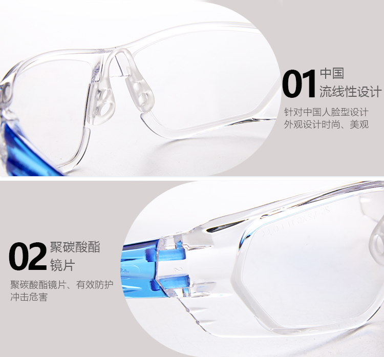 星工XGY-8防尘防雾抗冲击透明镜片护目镜图片3