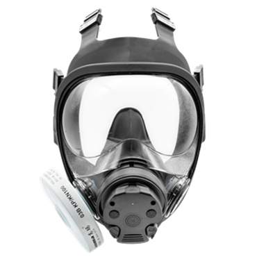 高玛1608-DS自吸过滤式双滤盒全面罩防毒面具图片