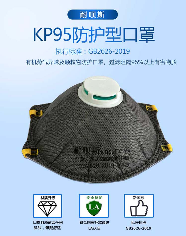 耐呗斯NBS9503CP活性炭防尘口罩图片3