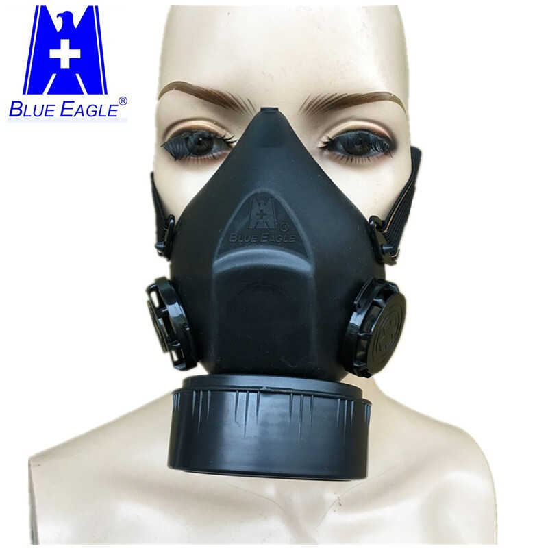 蓝鹰NP305橡胶单滤盒半面罩防毒面具图片1