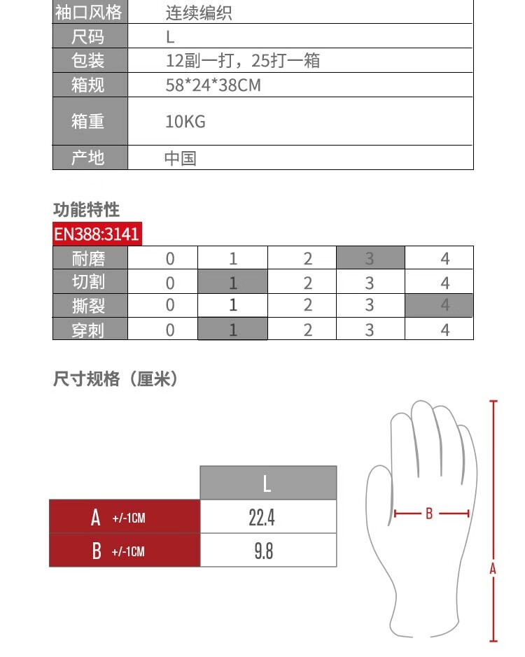 PIP 40-740白色耐磨劳保手套图片9