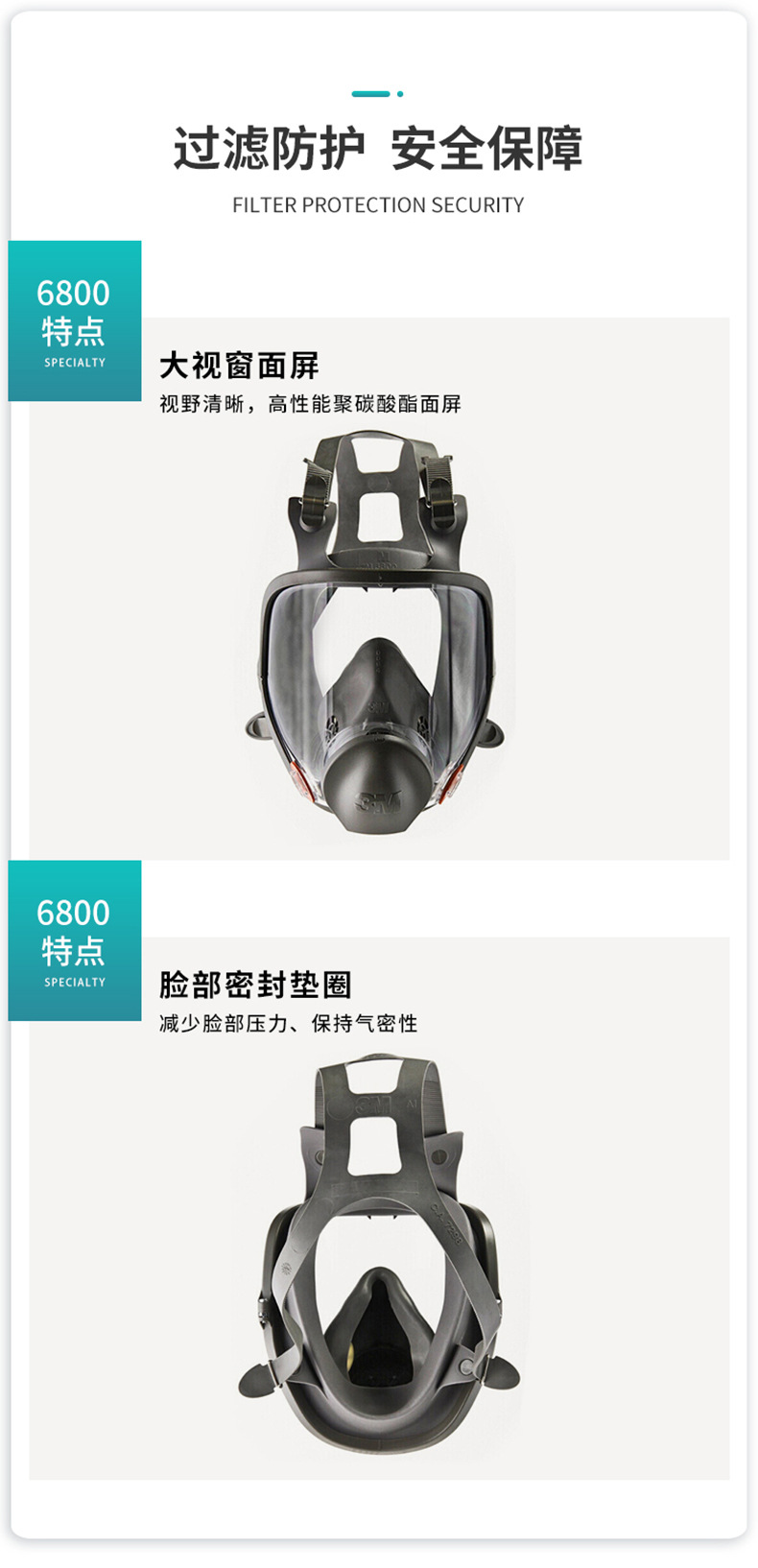 3M6800全面罩防毒面具4