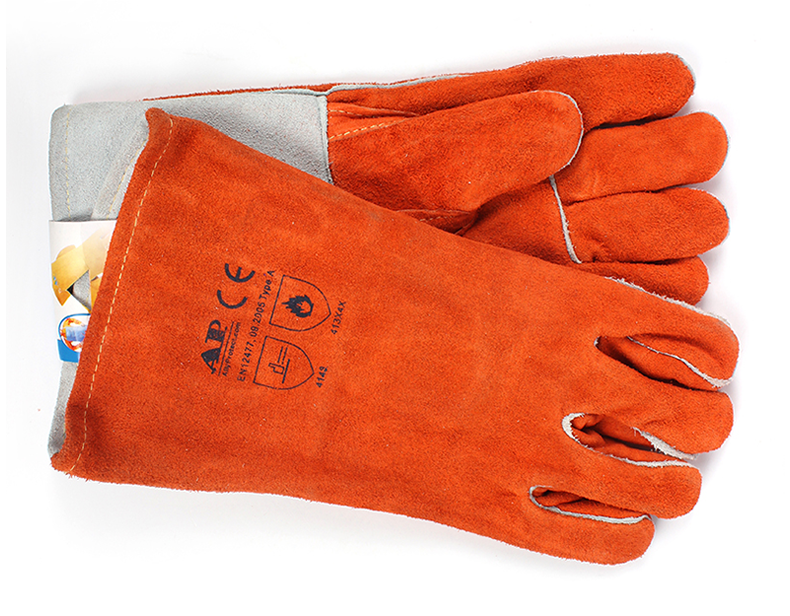 友盟AP-0328锈橙色抗割隔热电焊手套图片6