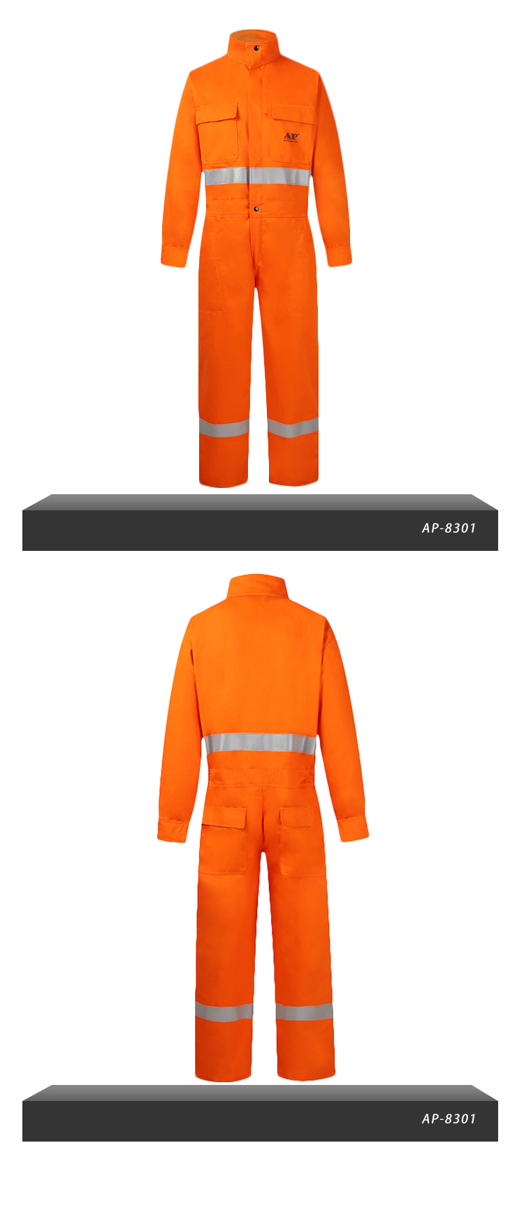 友盟AP-8301橙红色连体防火阻燃工作服图片5