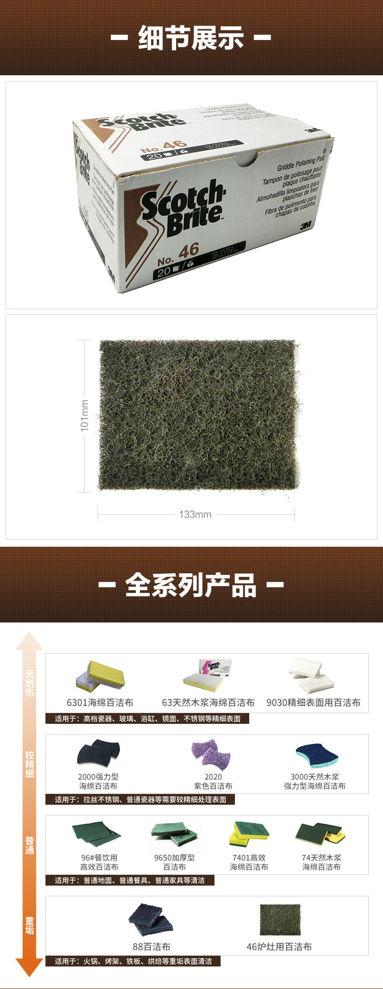 3M Scotch-Brite 46炉灶用百洁布3