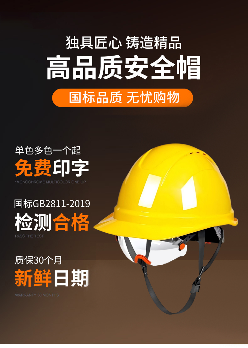 定和DH3021内置护目镜带透气孔ABS安全帽1