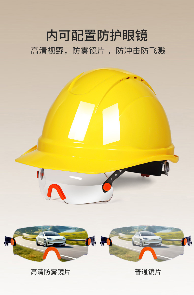 定和DH3021内置护目镜带透气孔ABS安全帽4