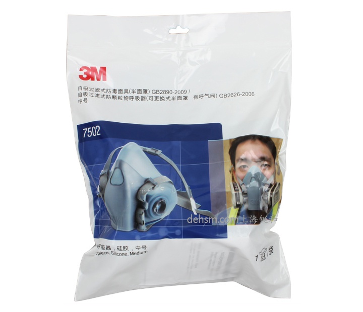 3M7502半面罩防毒面具包装图