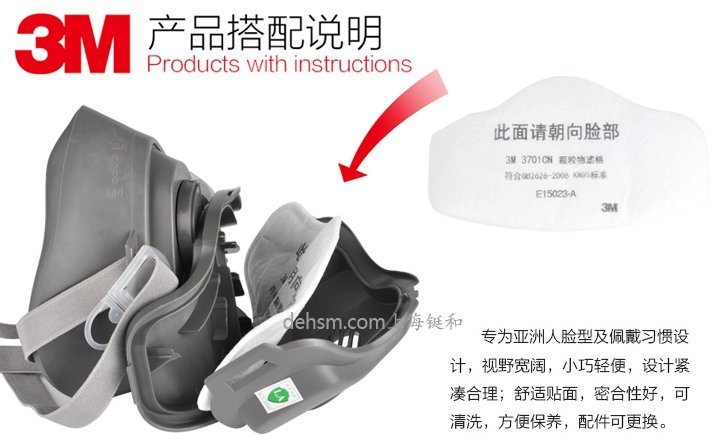 3M3701CN滤棉可以与其他3M面罩搭配使用