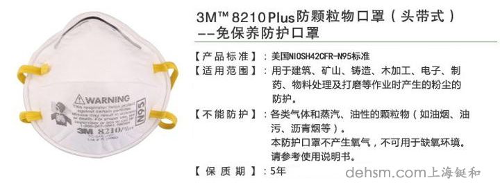3M8210Plus N95防尘口罩介绍