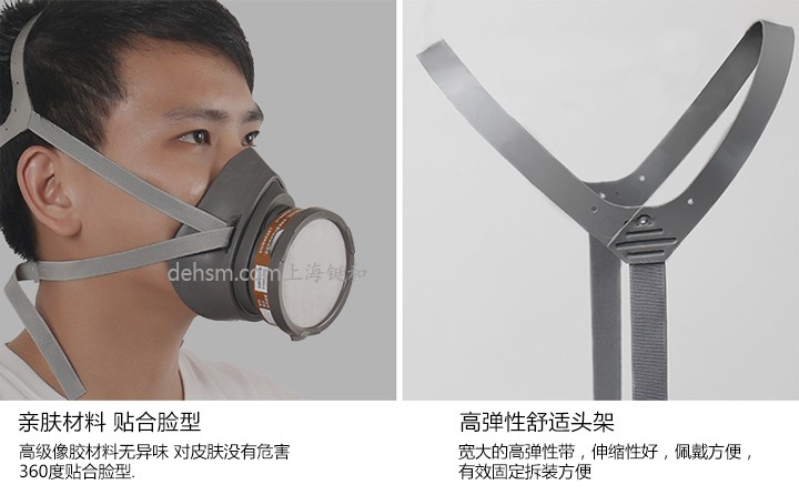 3M3200化工喷漆防毒面具高级橡胶材质，头带舒适