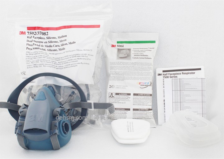 3M7502防氨气防毒面具整套包装实物图