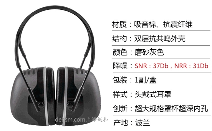 3M X5A头戴式降噪隔音耳罩介绍