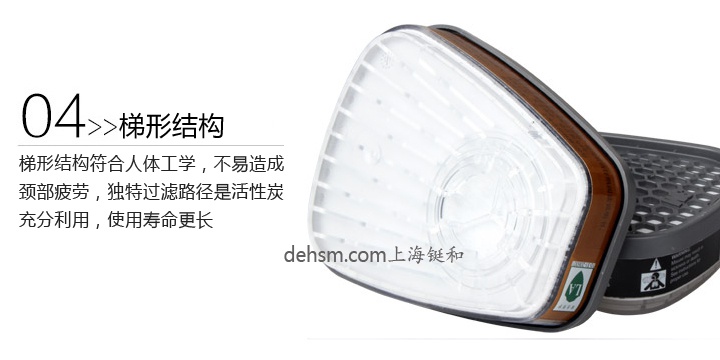 3M6001i-CN滤毒盒梯形结构,人体工程学