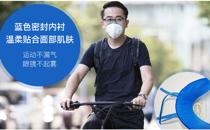杜邦tyvek MF958MV KN95防尘口罩蓝色密封内衬