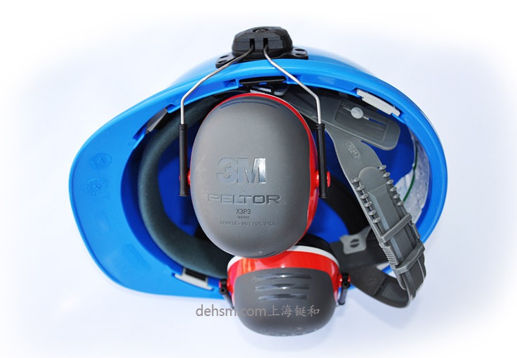 3M X3P3挂安全帽式防噪音耳罩搭配安全帽图1