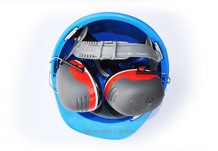 3M X3P3挂安全帽式防噪音耳罩搭配安全帽图2