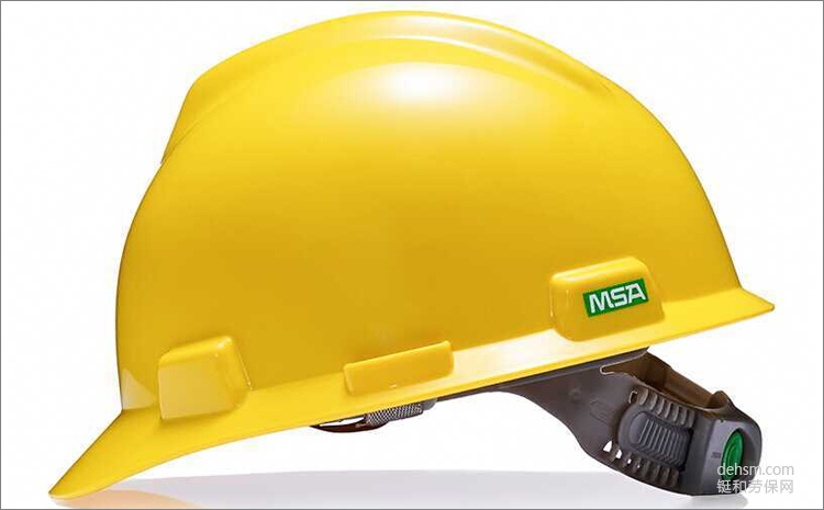 MSA梅思安10146507黄色ABS安全帽图片-侧面