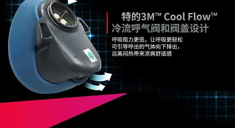 3M HF-5217硅胶防尘面具套装冷流呼吸阀