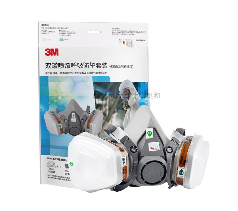 3M620E双罐防毒面具套装图片-包装图