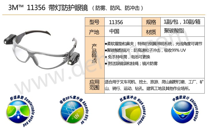 3M11356防护眼镜图片