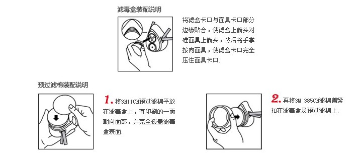 3m320p防毒面具滤毒盒安装方法