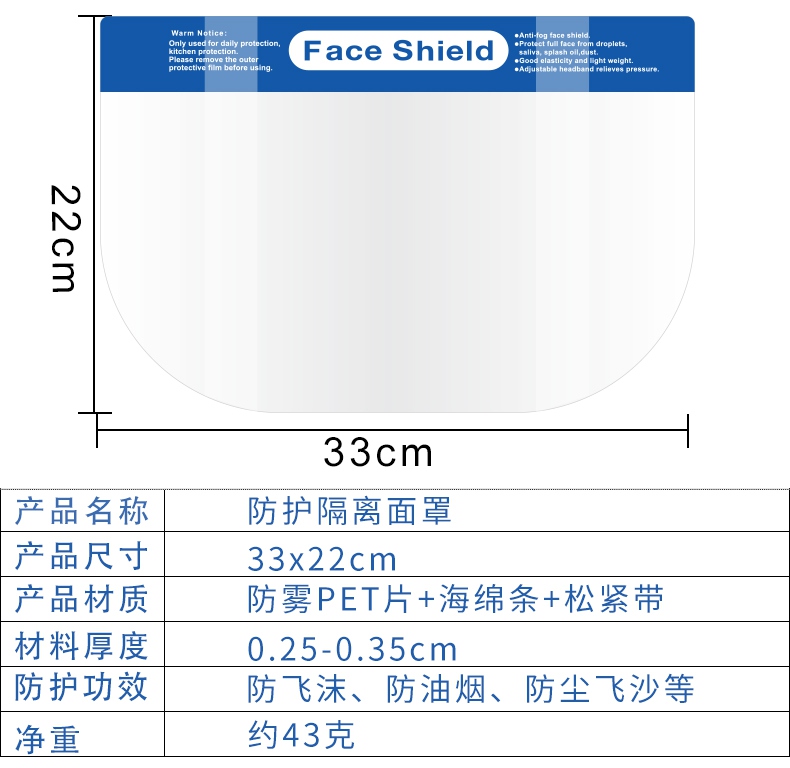 一次性医用隔离面罩介绍