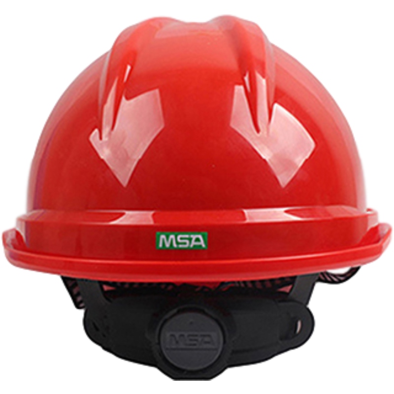 梅思安10193579豪华型红色ABS带透气孔安全帽图2