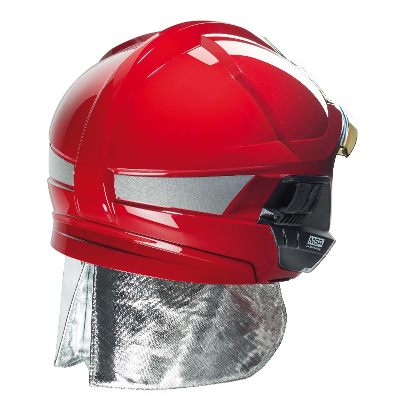 梅思安10158875红色消防头盔图2