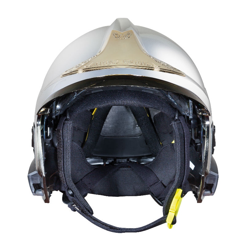 梅思安10166684镍色消防头盔图1