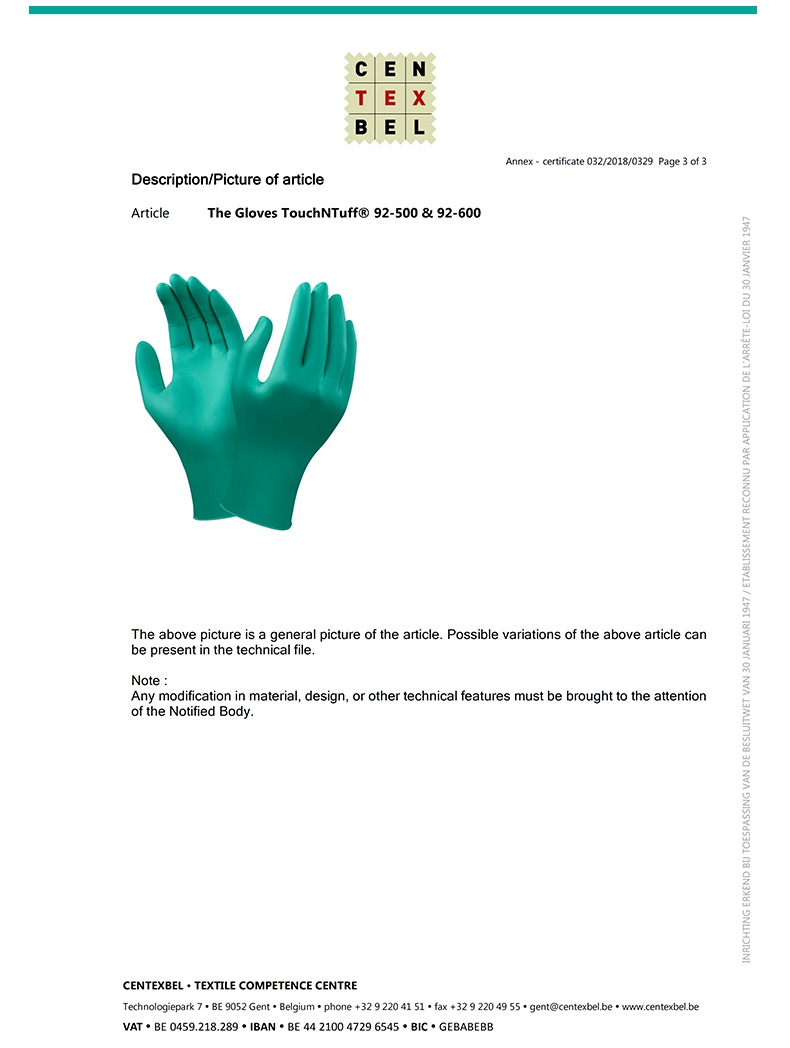 ansell安思尔92-600丁腈手套检测报告英文版3