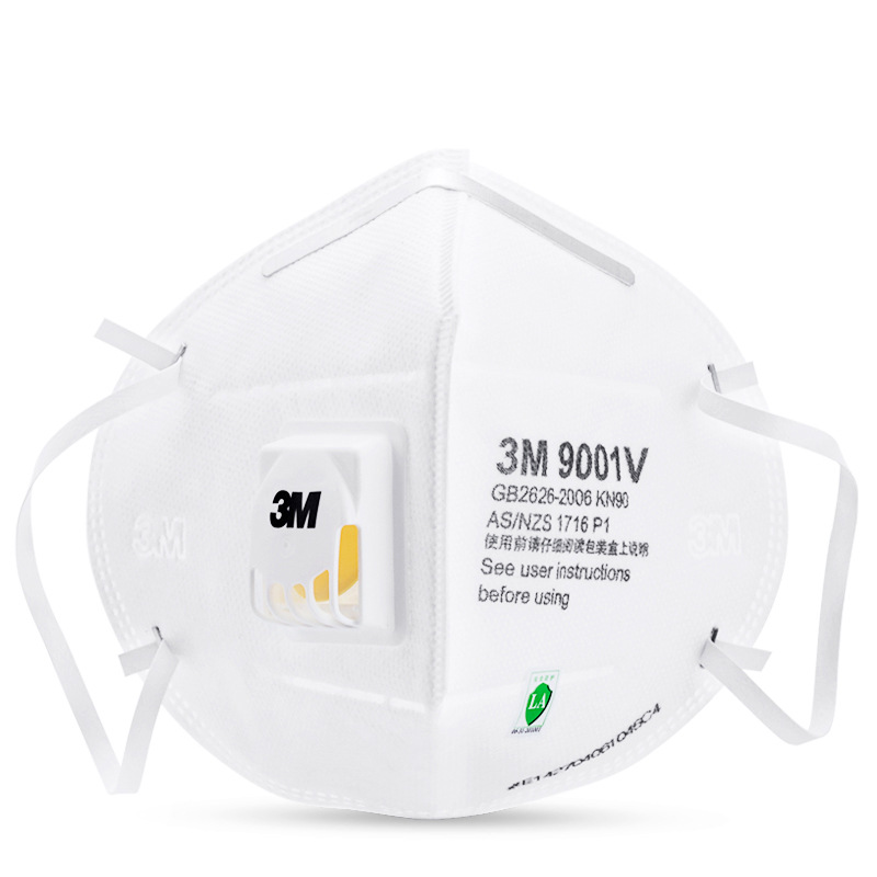 3M9001V折叠式带阀颗粒物KN90防护口罩图片3