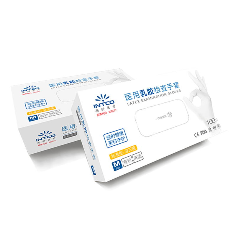 英科LGBCM1006淡黄色乳胶医用手套图片5