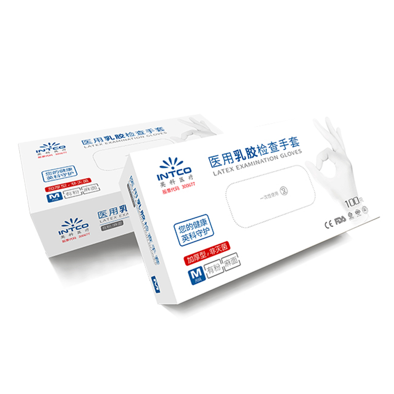 英科LGBCM1006淡黄色乳胶医用手套图片6