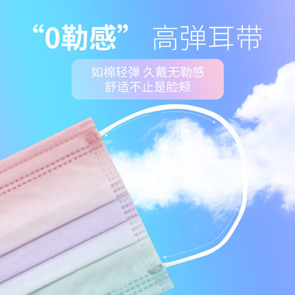 以安A507彩虹渐变色一次性口罩图片1