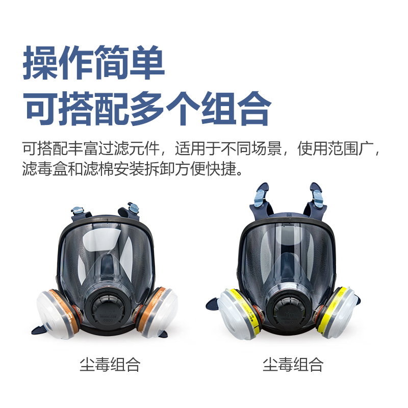 呼享8800双滤盒硅胶全面罩防毒面具图片4 呼享8800双滤盒硅胶全面罩防毒面具图片4