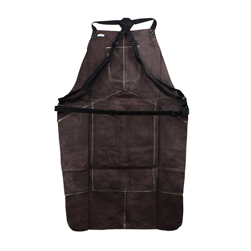 友盟AP-6100炭啡色全皮护胸焊工服图片1