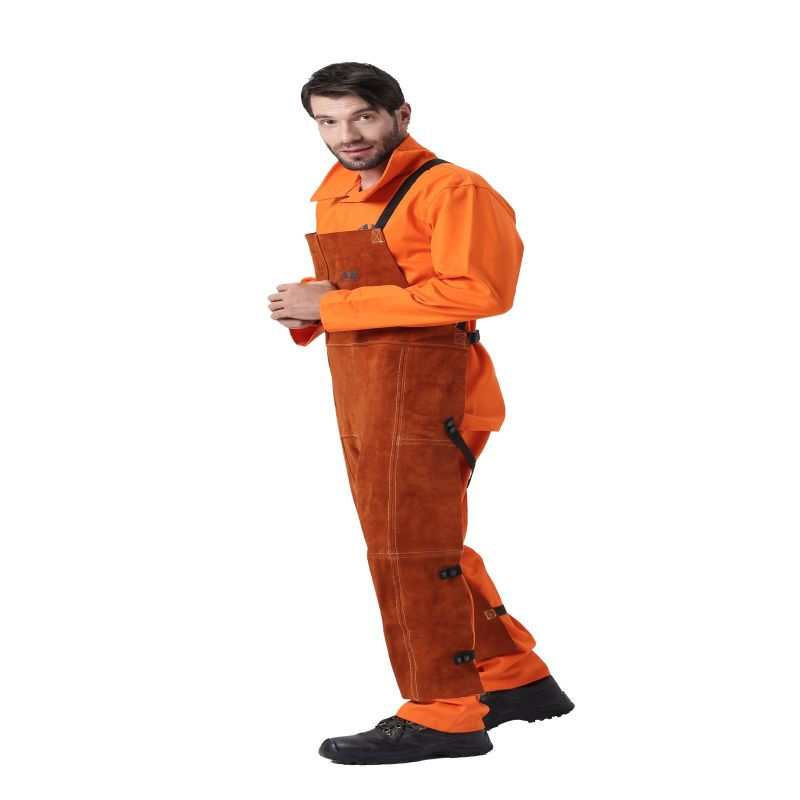 友盟AP-7236咖啡色单前幅连胸焊工服裤子图片1