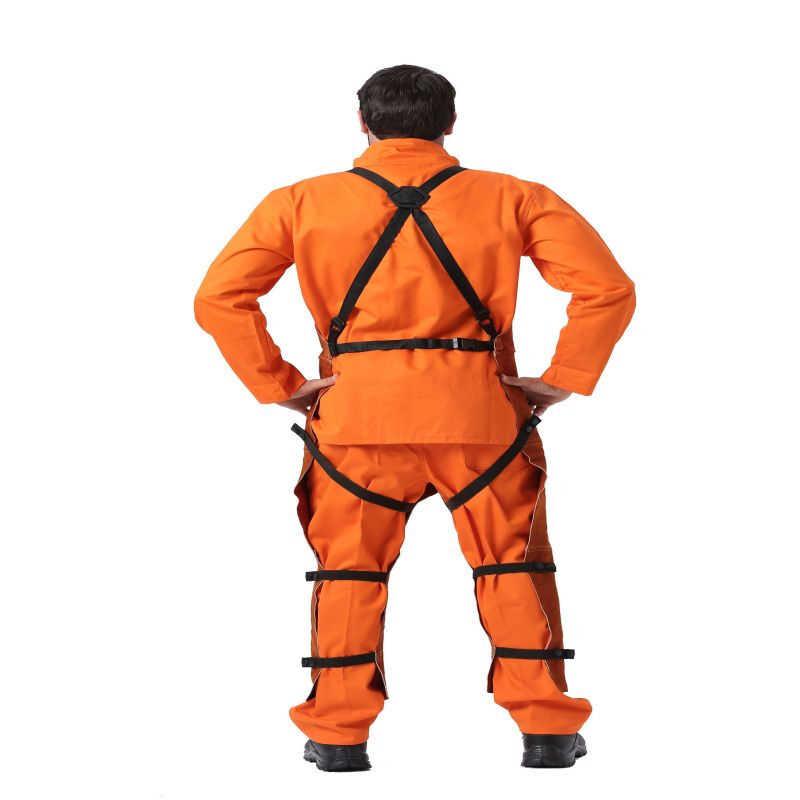 友盟AP-7236咖啡色单前幅连胸焊工服裤子图片2
