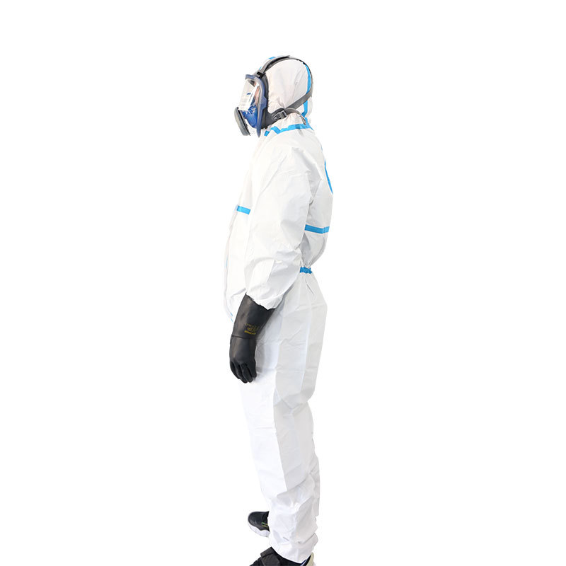 汉盾HD-BP616-1带帽连体式胶条防护服图片1