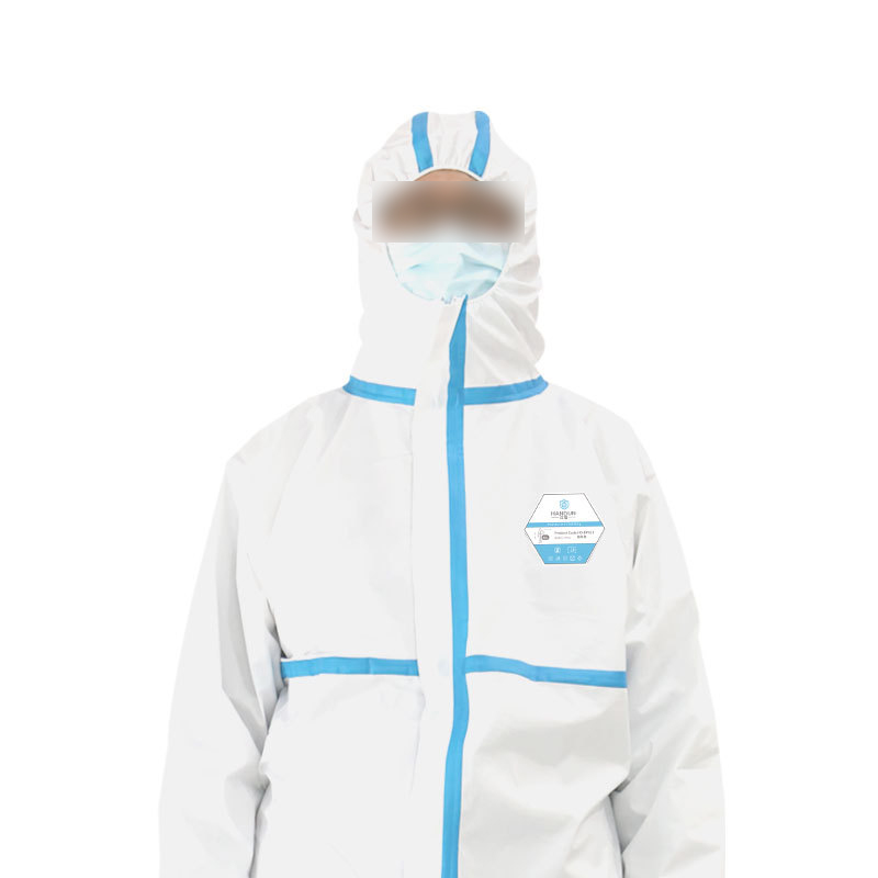汉盾HD-BP616-1带帽连体式胶条防护服图片2