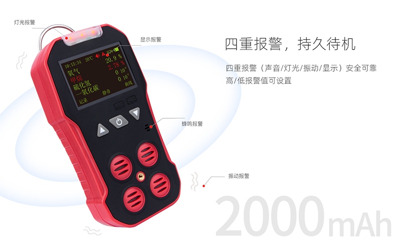 保时安CD4扩散式四合一多参数气体测定器图片4 保时安CD4扩散式四合一多参数气体测定器图片4
