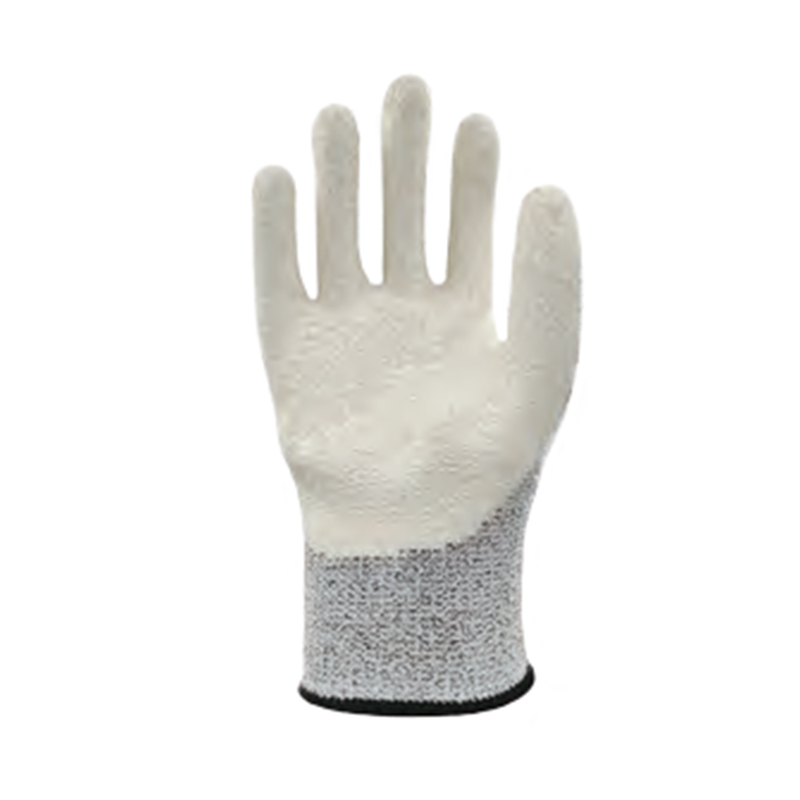 思卫尔2321麻灰色13针白乳胶涂掌HPPE玻璃纤维防割手套图片1