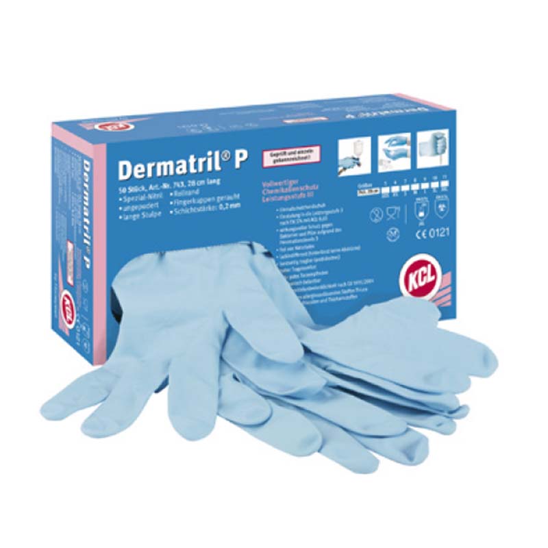 Honeywell霍尼韦尔743 KCL Dermatril P一次性防化丁腈手套
