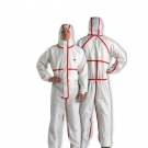 3M4565白色带帽红色胶条连体防护服