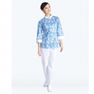 南丁格尔A08FNT04夏装女蓝拼图上衣护士服