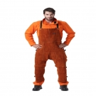 友盟AP-7236咖啡色单前幅连胸焊工服裤子